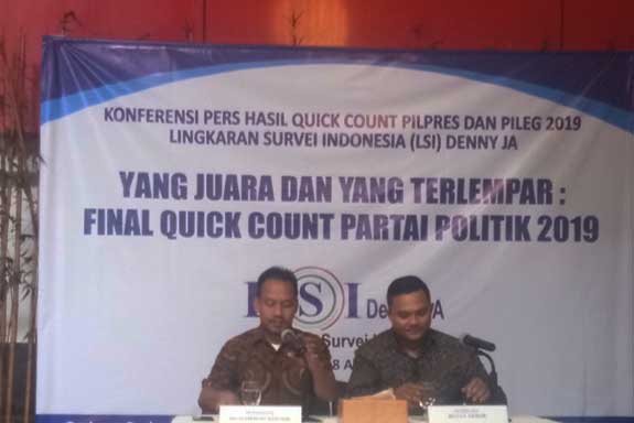 Konferensi pers rilis hitung cepat Pileg 2019 dari LSI Denny JA.