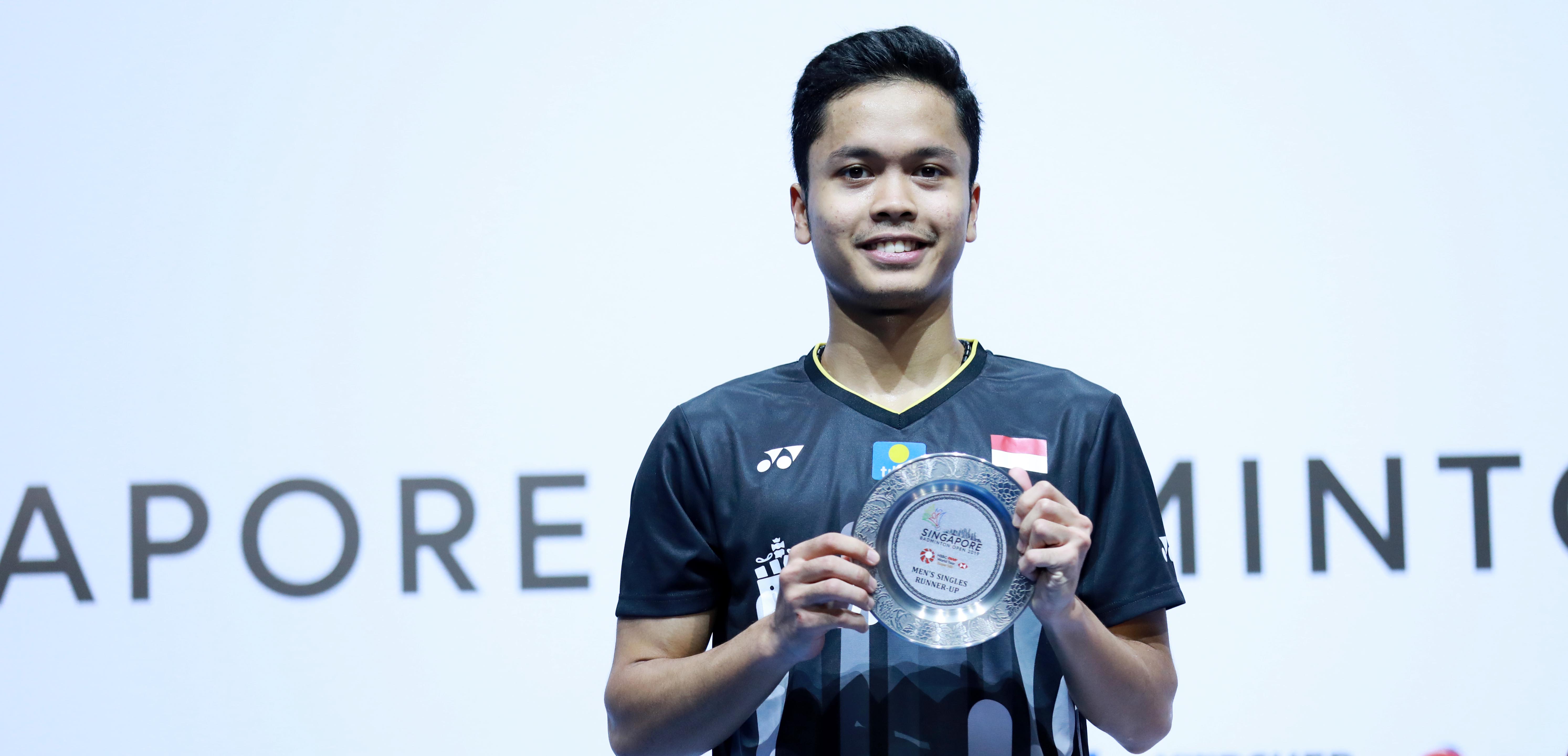 Tunggal Putra Indonesia Anthony Sinisuka Ginting di turnamen Singapore Open 2019