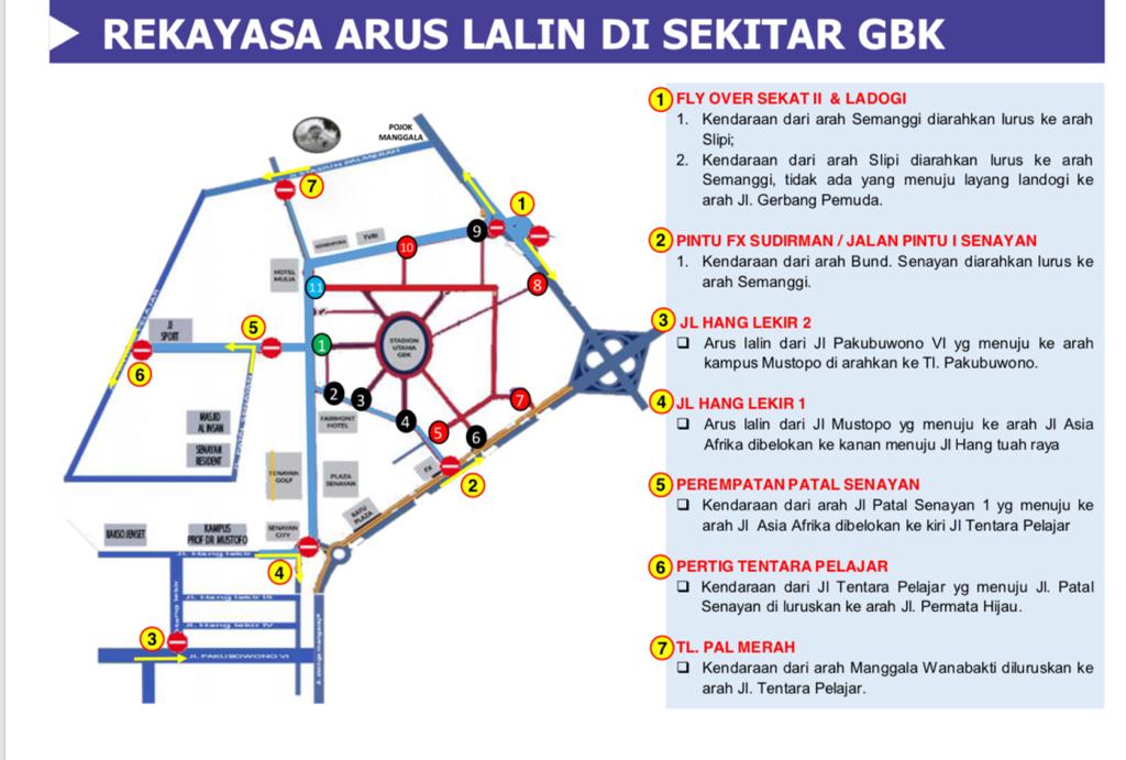 Rute pengalihan.arus selama kampanye akbat Paslon 01 Joko Widodo-Ma'ruf Amin
