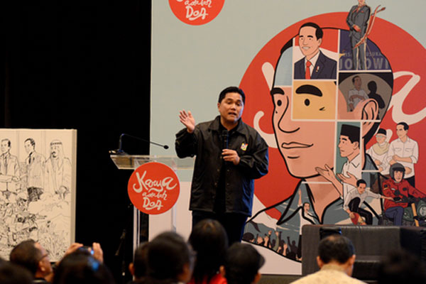  Ketua Tim Kampanye Nasional (TKN) capres-cawapres, Joko Widodo-Ma'ruf Amin, Erick Thohir,