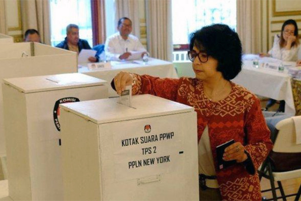 Suasana pencoblosan Pemilu 2019 di AS.