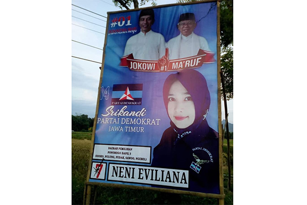CALON anggota legislatif DPRD Ponorogo dari Partai Demokrat Neni Eviliana