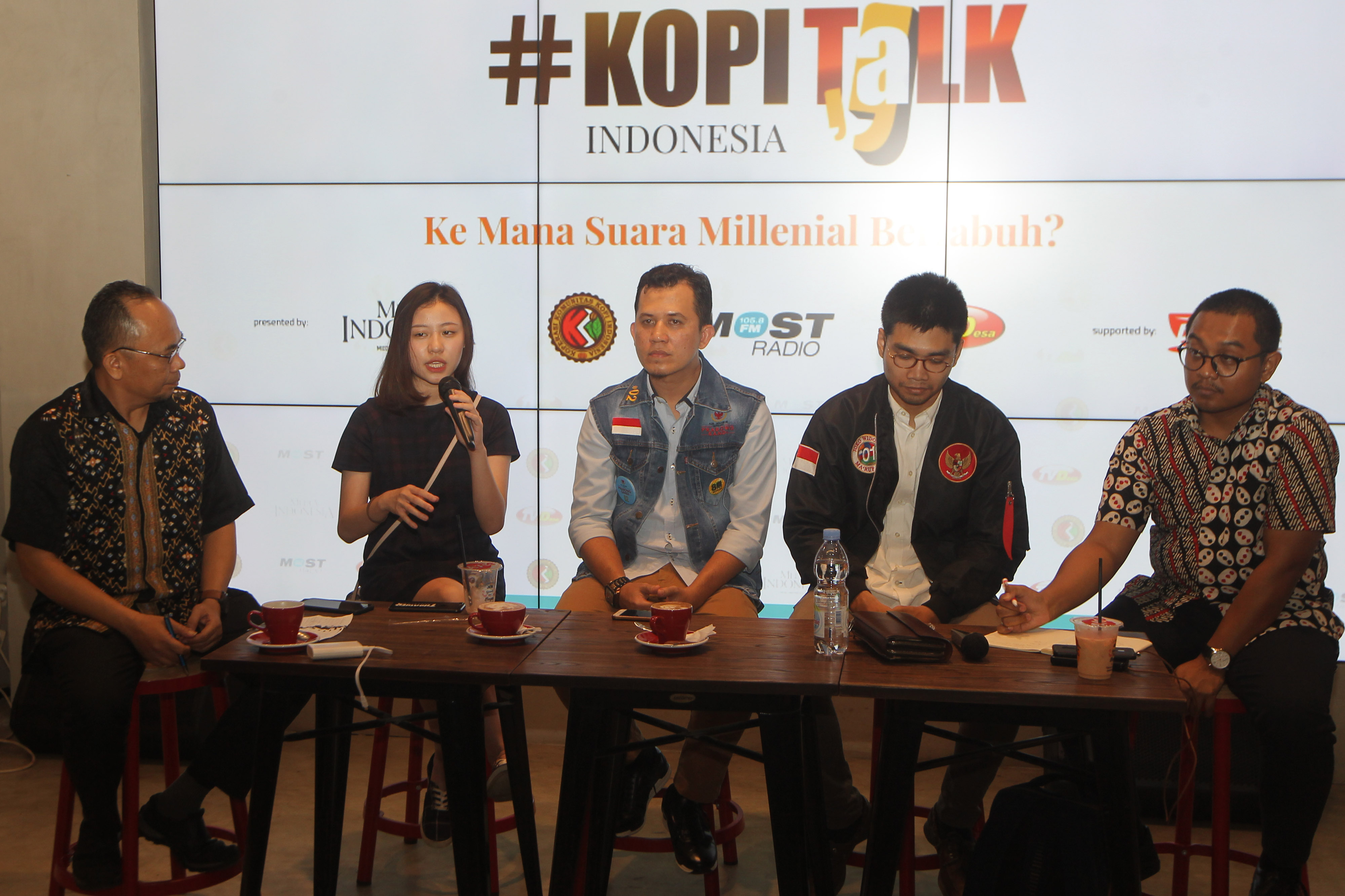 Kopitalk bertajuk  'Kemana Suara Milenial Berlabuh, dimoderatori Kepala Divisi Content Enrichment Media Indonesia, Ade Alawi, Jumat (5/4)