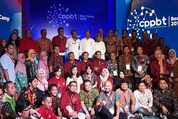 Pelatihan Calon Perusahaan Pemula Berbasis Teknologi (CPPBT) di Jakarta, Senin (8/4).