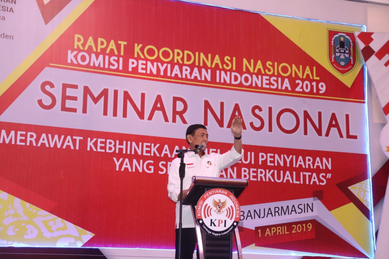 Menkopolhukam WIranto di Rakkornas Komisi Penyiaran Indonesia