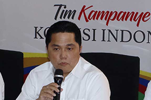Ketua Tim Kampanye Nasional (TKN) Jokowi-Ma'ruf Amin, Erick Thohir 