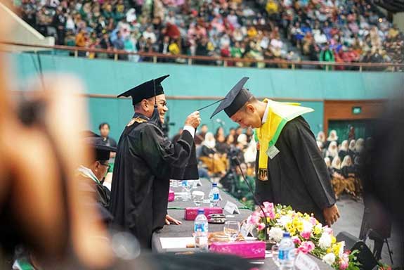 Universitas Nasional menggelar wisuda di Jakarta Convention Center, Minggu (21/4). Wisuda periode I Tahun Akademik 2018/2019 