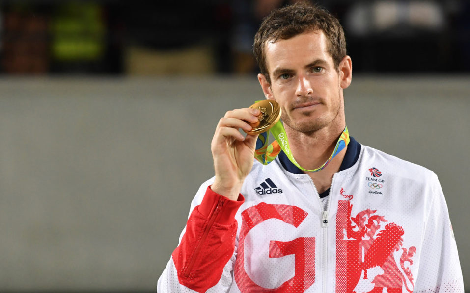 Andy Murray saat meraih medali emas Olimpiade 2016