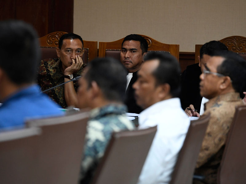 Terdakwa kasus suap dana hibah Komite Olahraga Nasional Indonesia (KONI) Ending Fuad Hamidy  mengikuti sidang lanjutan di Pengadilan Tipikor