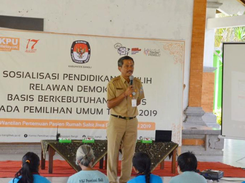 Suasana sosialisasi pemilu di RSJ Bali.