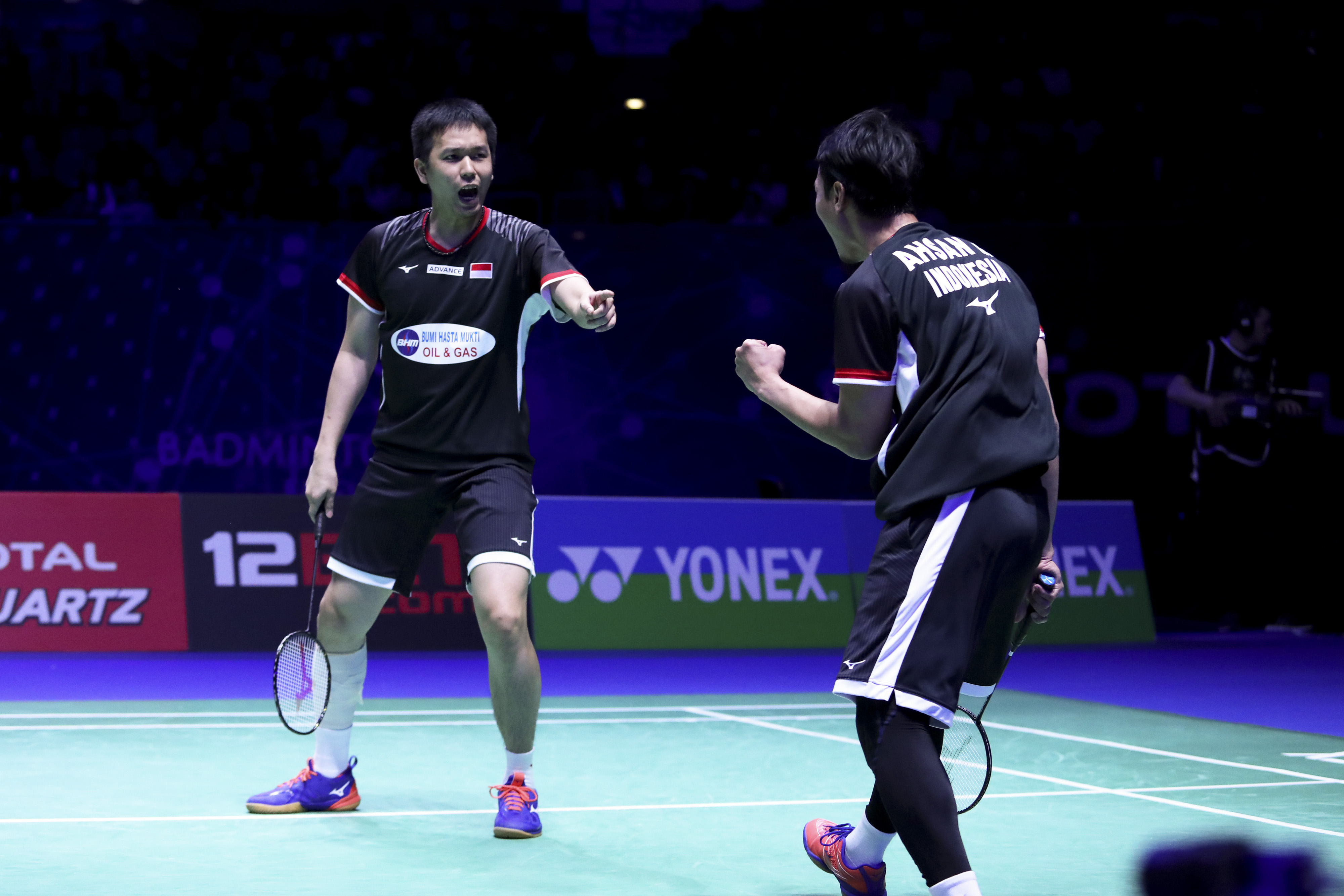 Pasnagan ganda putra Indonesia Hendra Setiawan/Mochammad Ahsan