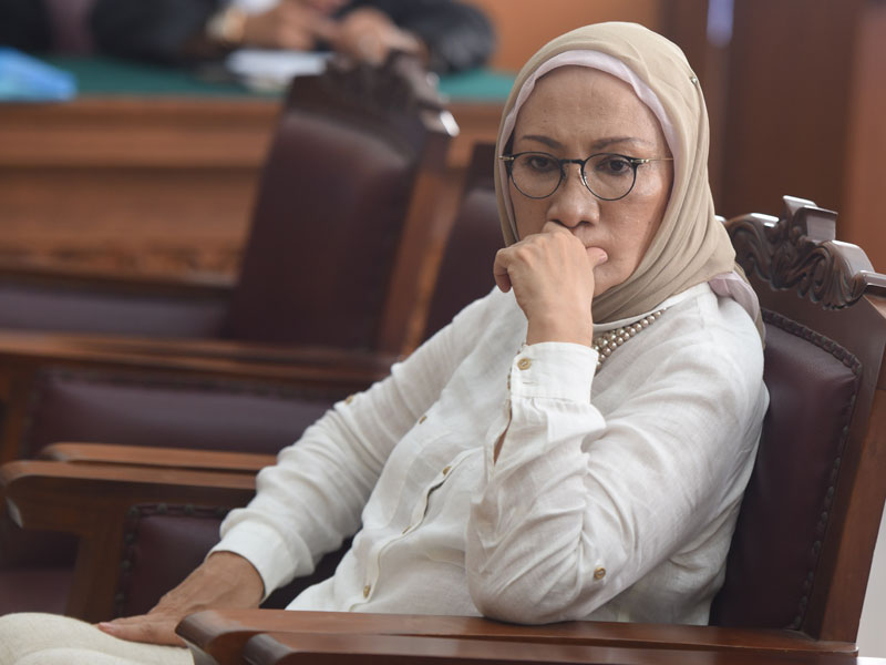 Terdakwa kasus dugaan penyebaran berita bohong atau hoaks Ratna Sarumpaet