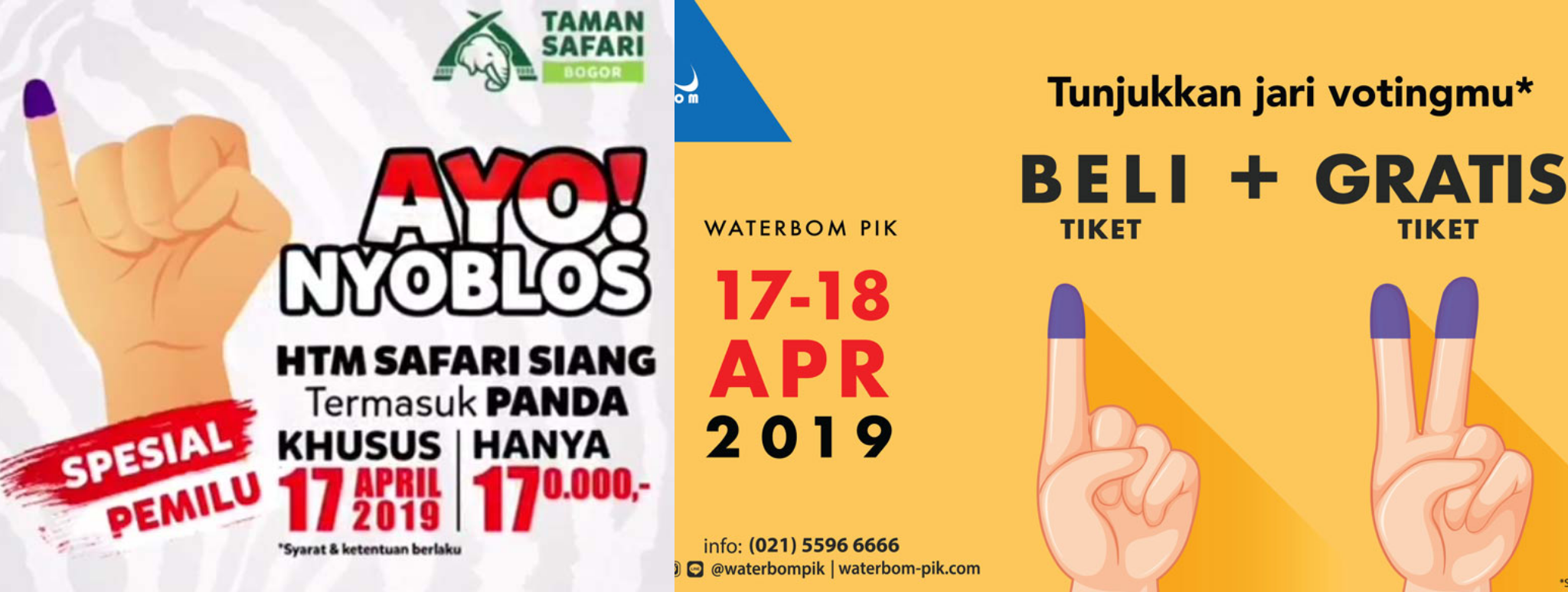 Berbagai promo di hari pemilu