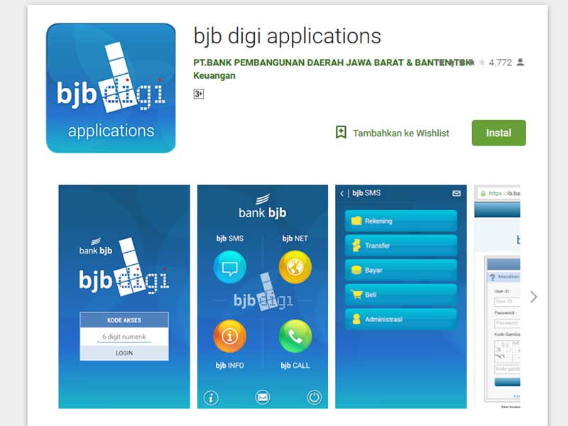  Aplikasi BJB Digi yang bisa diunduh di Google Playstore