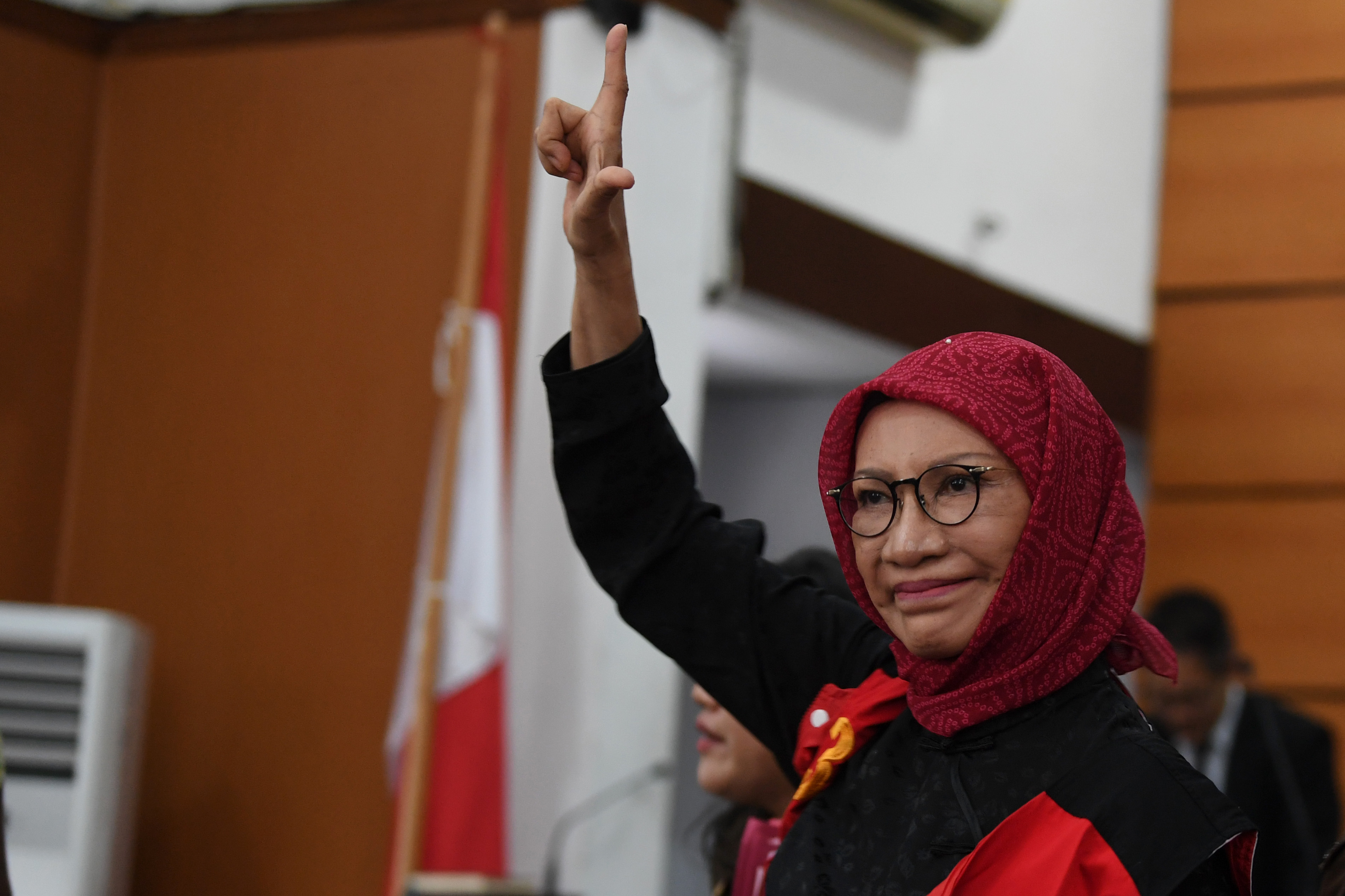 Terdakwa kasus dugaan penyebaran berita bohong atau hoaks Ratna Sarumpaet.