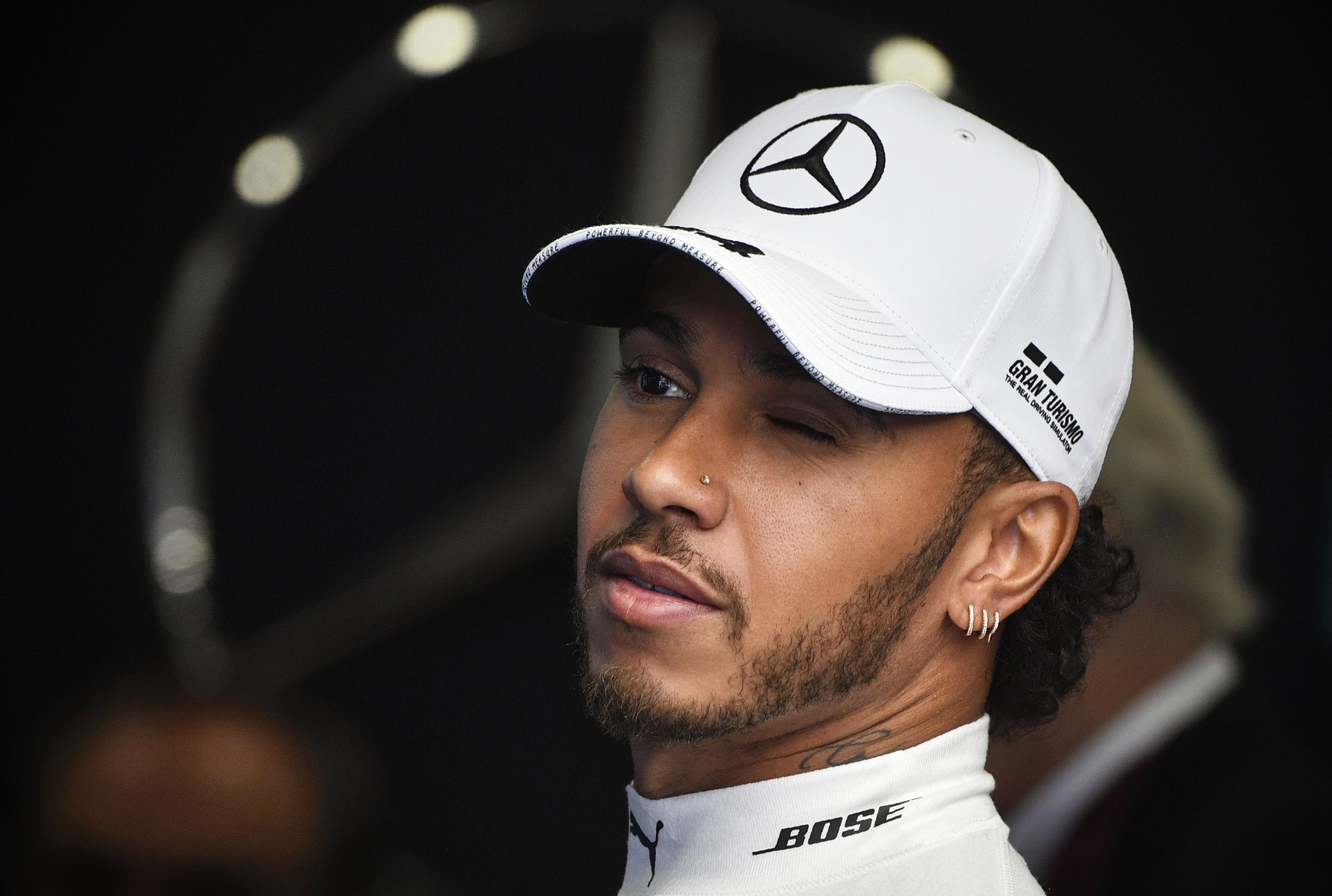 Pembalap Mercedes Lewis Hamilton