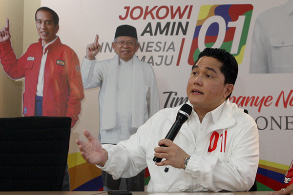 Ketua TKN Jokowi-Amin Erick Thohir