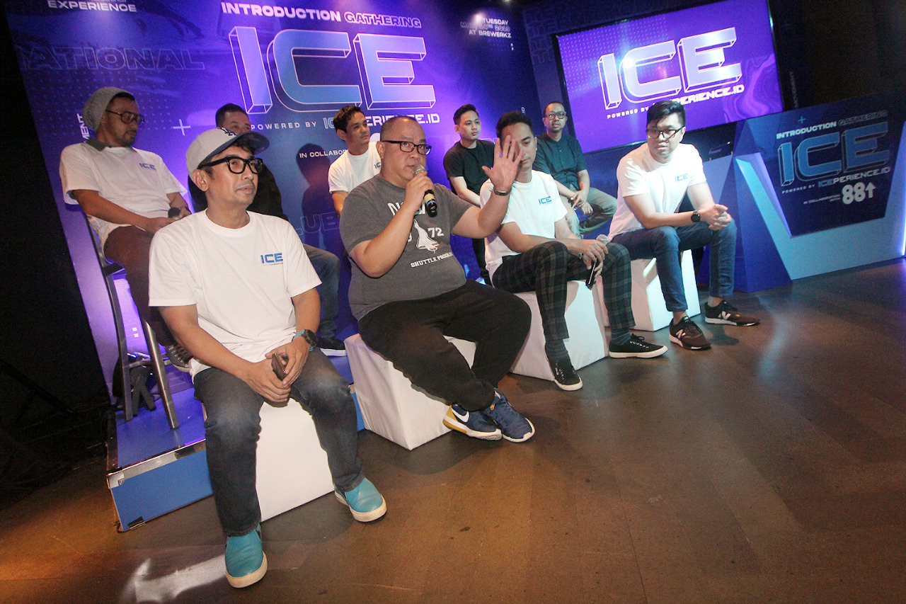 Konferensi pers ICE 2019 di Brewerkz Resto & Bar, Senayan, Jakarta, Selasa (14/5).