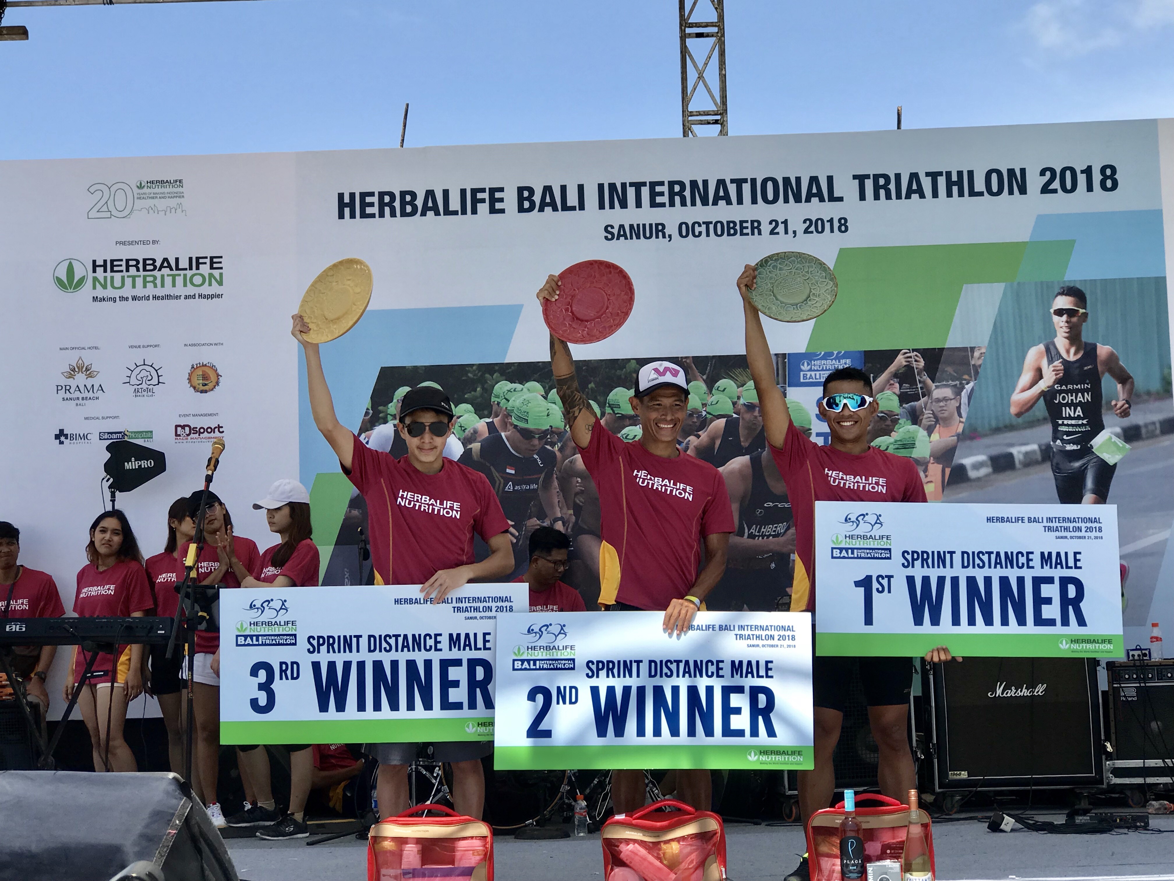 Serda M. Ahlul Firman saat menjadi Juara 1 di Bali Internasional Triathlon 2018.