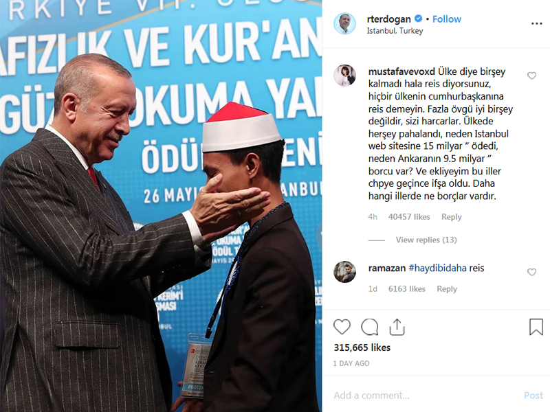 Syamsuri Firdaus (kiri) saat bertemu Presiden Turki Recep Tayyip Erdogan setelah menjadi juara MTQ internasional.