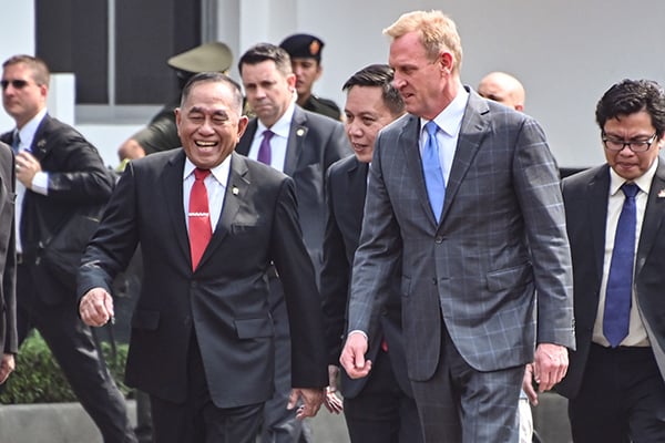 Menhan RI Ryamizard Ryacudu menerima kunjungan kehormatan Penjabat Sementara Menhan Amerika Serikat  Patrick Michael Shanahan di Jakarta