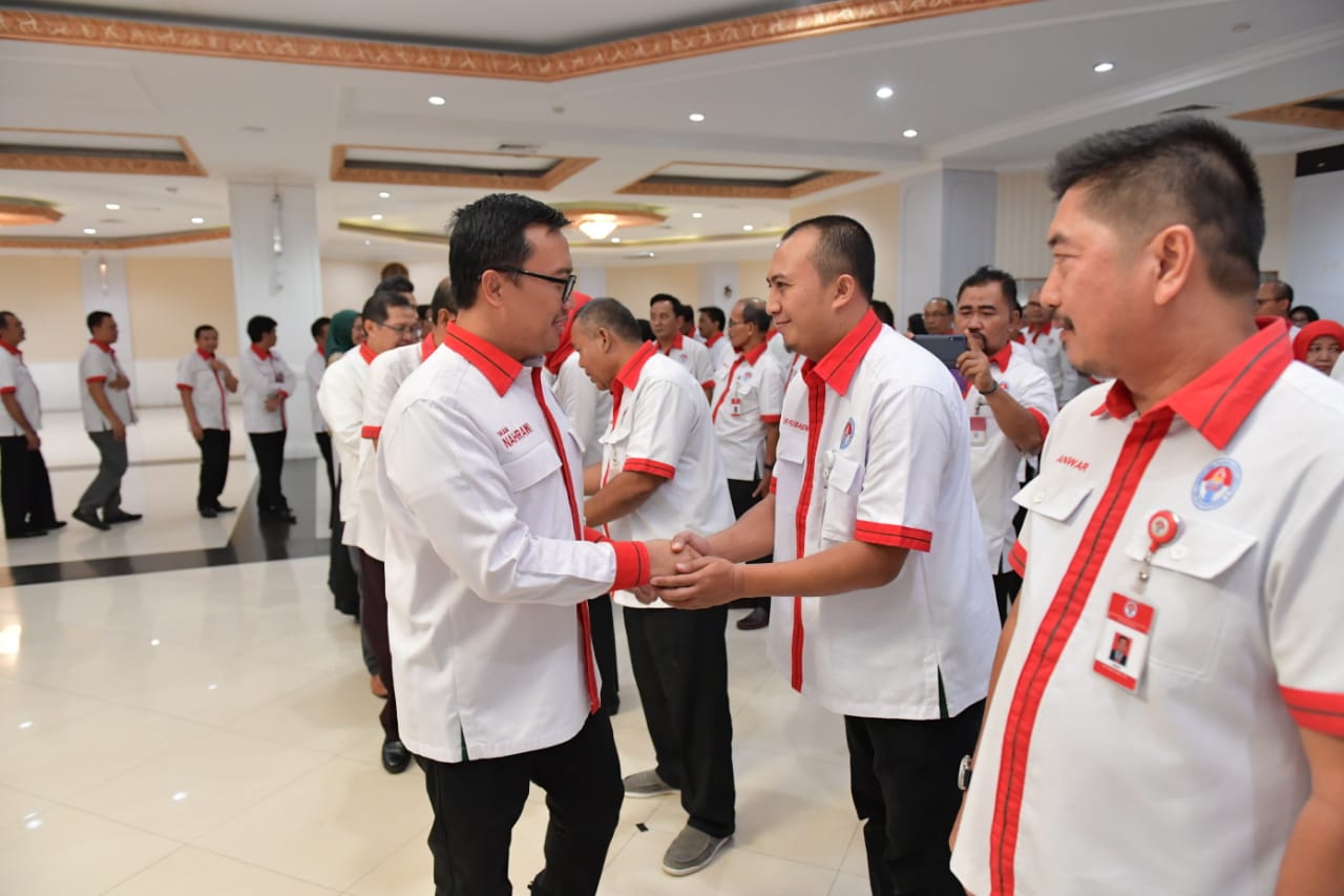 Menpora Imam Nahrawi mengambil sumpah dan melantik sejumlah pejabat tinggi eselon II, III, dan IV di lingkungan Kemenpora, Kamis (16/5).