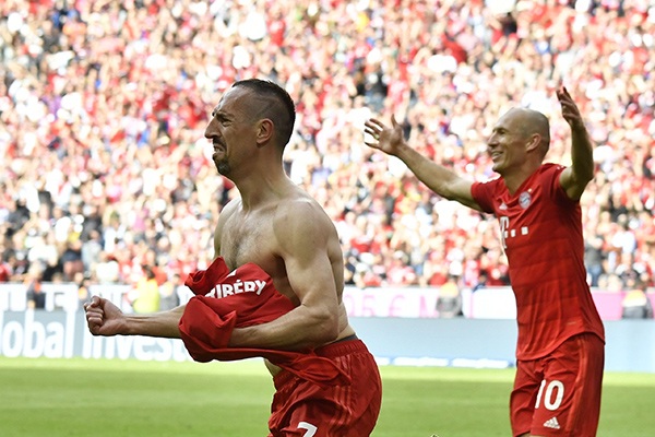 (kiri-kanan) Franck Ribery , Arjen Robben
