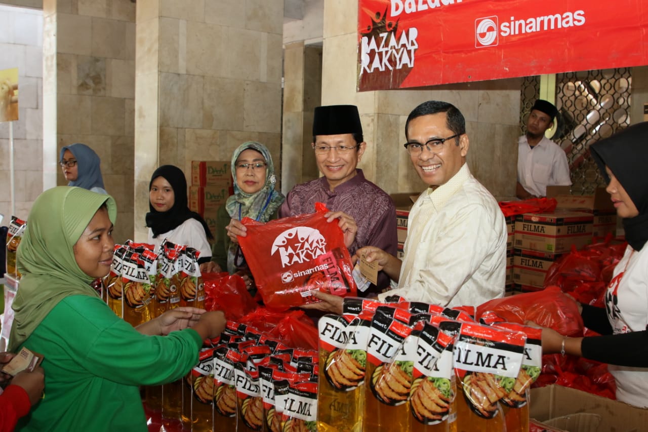 Ketua Umum Yayasan Muslim Sinar Mas Saleh Husin dan Imam Besar Istiqlal Nasaruddin Umar