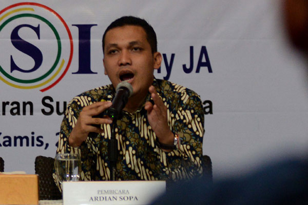 PENELITI Lingkaran Survei Indonesia (LSI) Ardian Sopa 