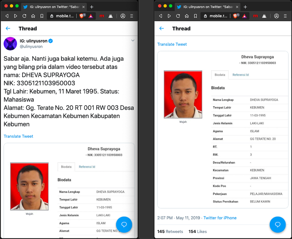 Jejak digital twitter @Ulinyusron