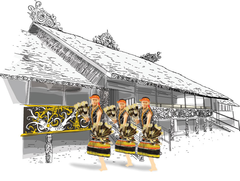 Upacara orang meninggal suku Dayak.