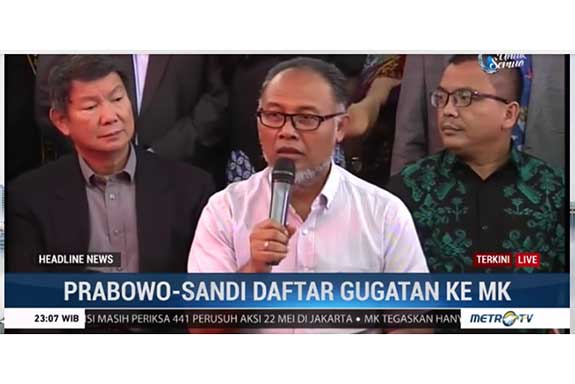 Badan Pemenangan Nasional (BPN) pasangan calon Presiden dan Wakil Presiden nomor urut 02, Prabowo Subianto-Sandiaga Uno