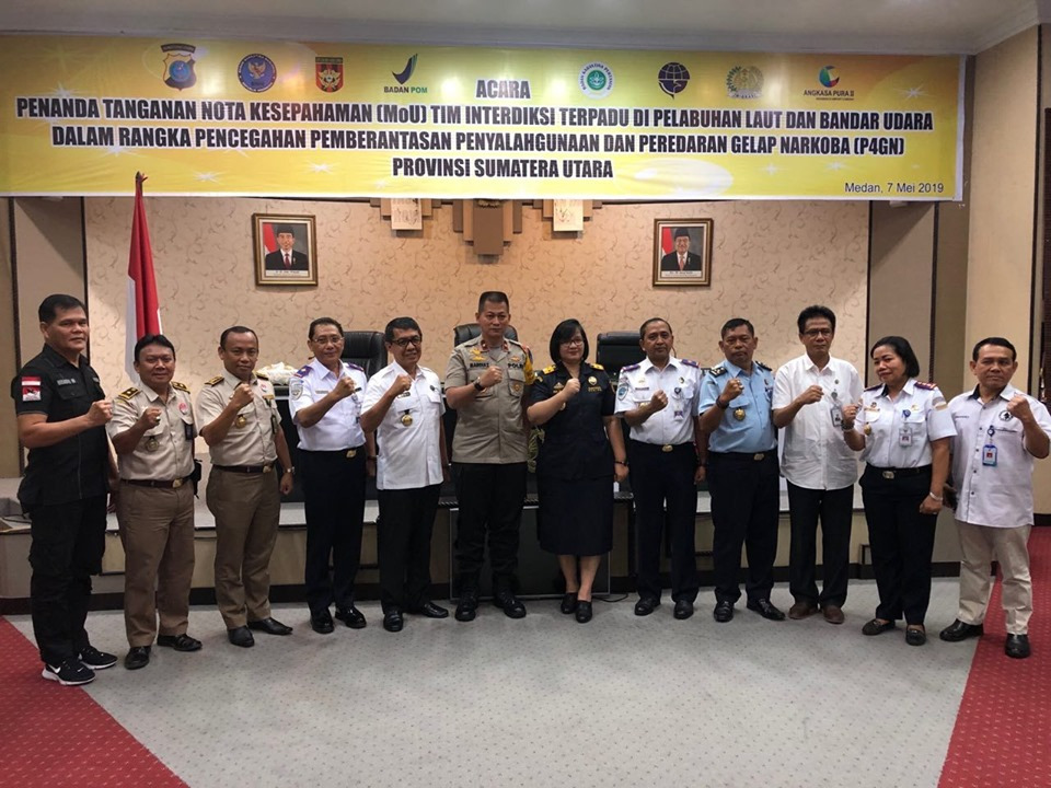 Penandatanganan MoU P4GN antara Bea Cukai dan otoritas terkait di wilayah Sumatra Utara