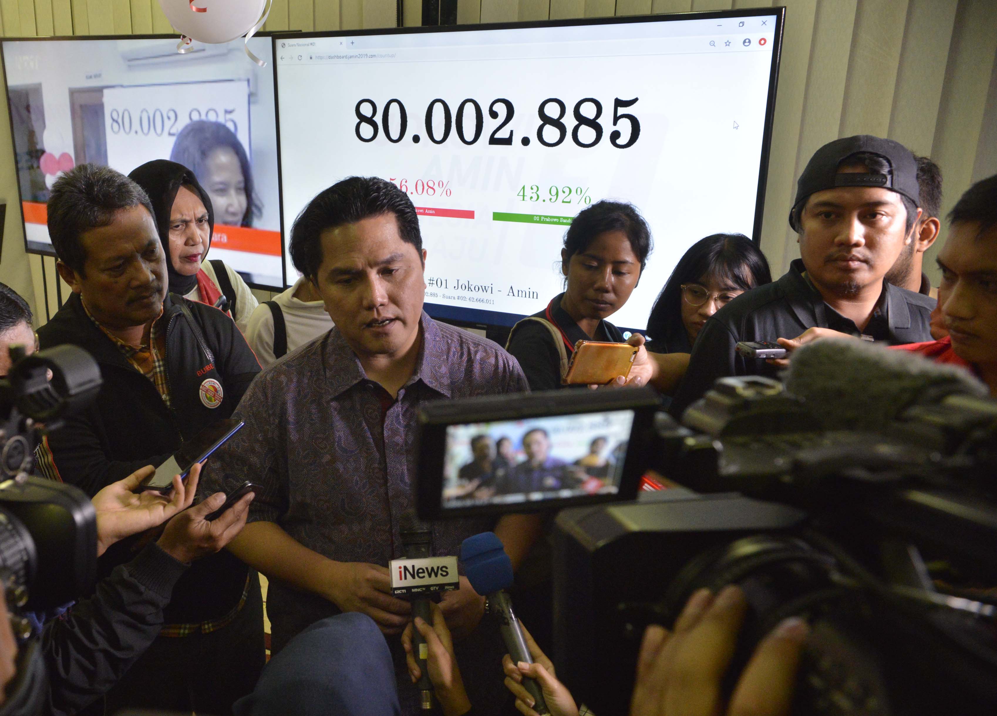 Ketua TKN Jokowi-Amin Erick Thohir