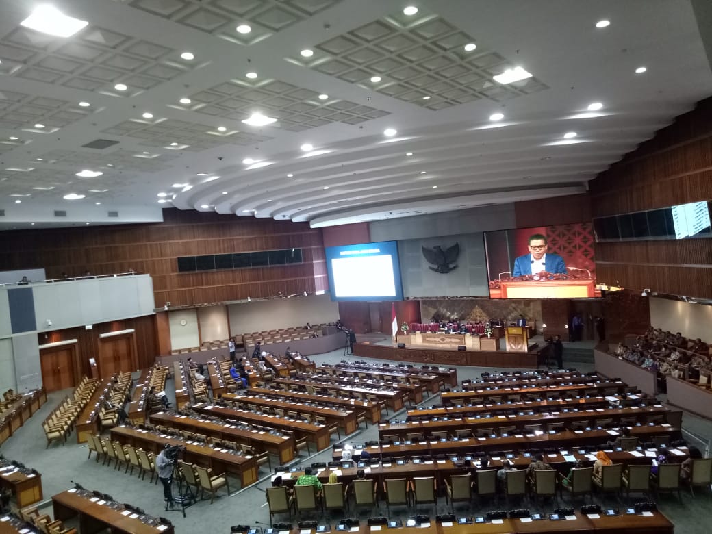 Suasana rapat paripurna di DPR RI pada Selasa (28/5)