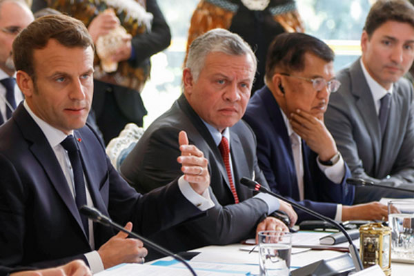  Kalla saat berbicara pada Christchurch Call to Action yang diselenggarakan oleh Presiden Prancis dan PM Selandia Baru di Elysee Palace, 