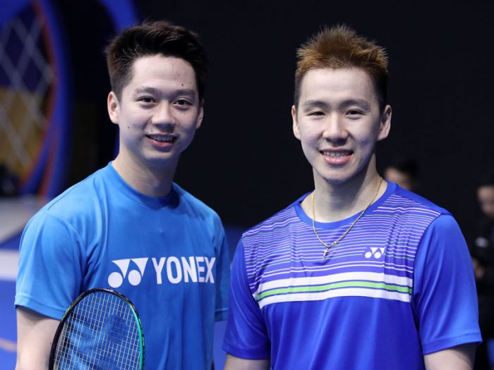 Pasangan ganda putra Indonesia Kevin Sanjaya Sukamuljo (kiri) dan Marcus Fernaldi Gideon