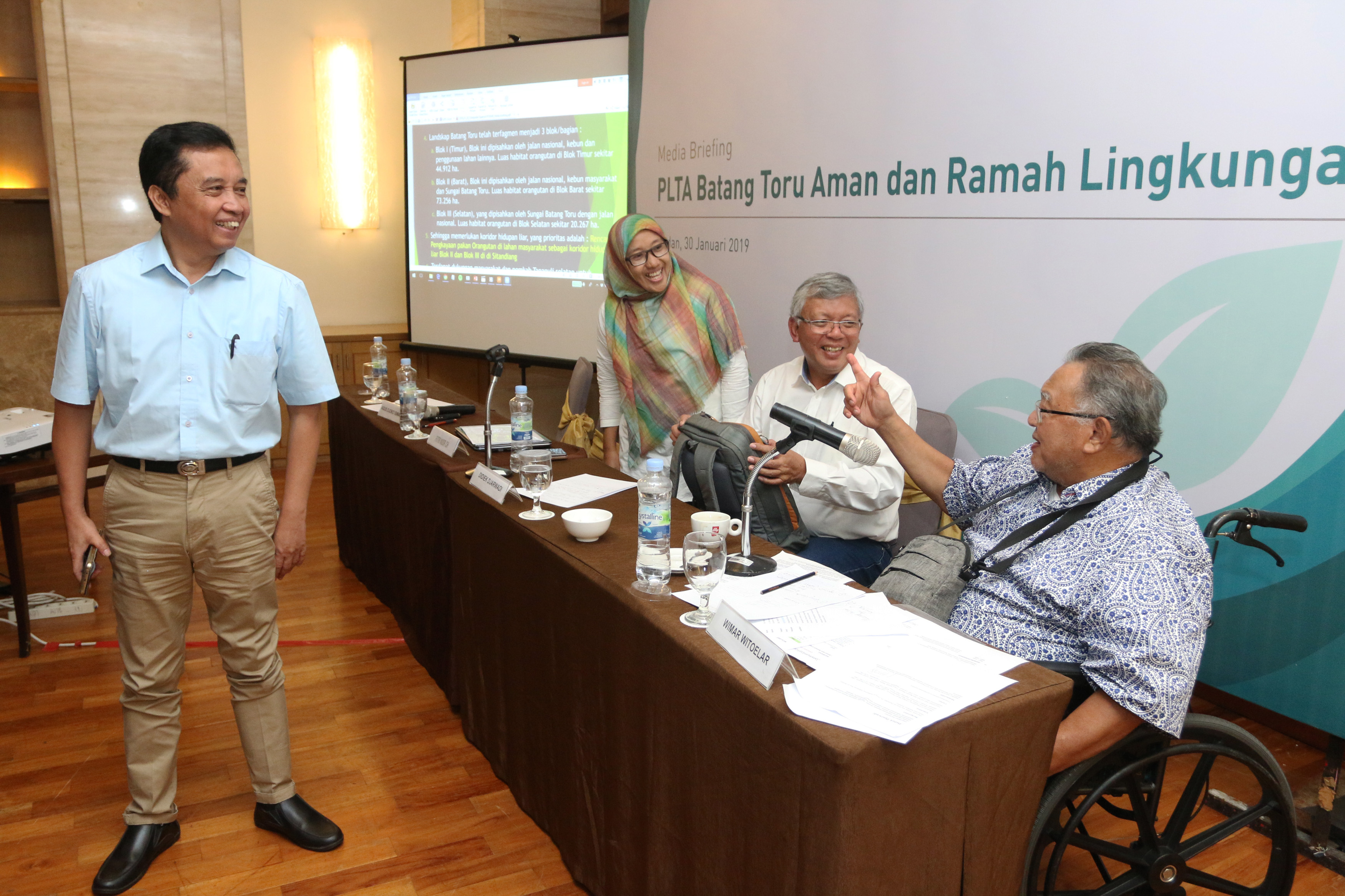Suasana Media Briefing PLTA Batang Toru Aman dan Ramah Lingkungan di Medan, Sumatra Utara, Rabu (30/1) lalu.