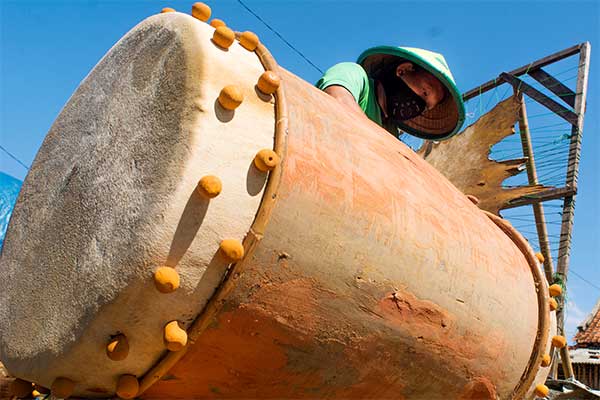 Perajin beduk di Desa Keniten, Kecamatan Kedungbanteng, Banyumas, Jawa Tengah (Jateng) 