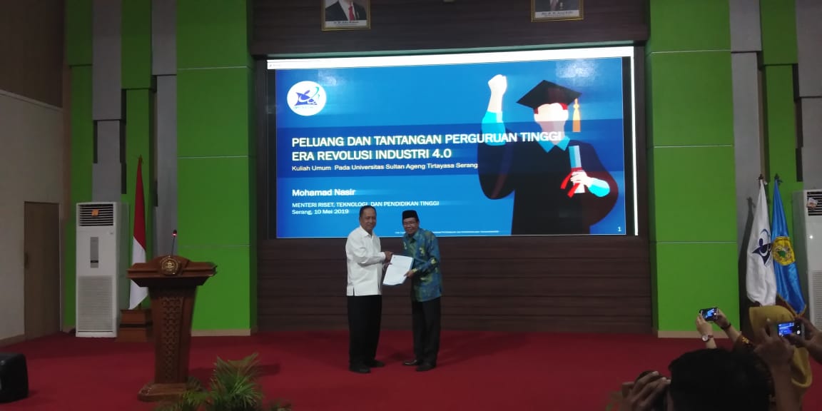 Menristekdikti M. Nasir di Universitas Sultan Ageng Tirtayasa, Serang, Banten
