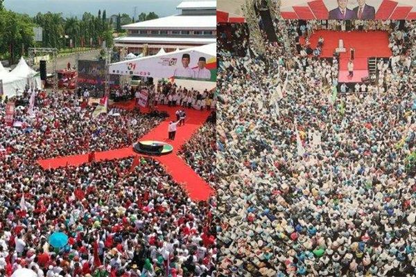 Pendukung Jokowi dan Prabowo Subianto