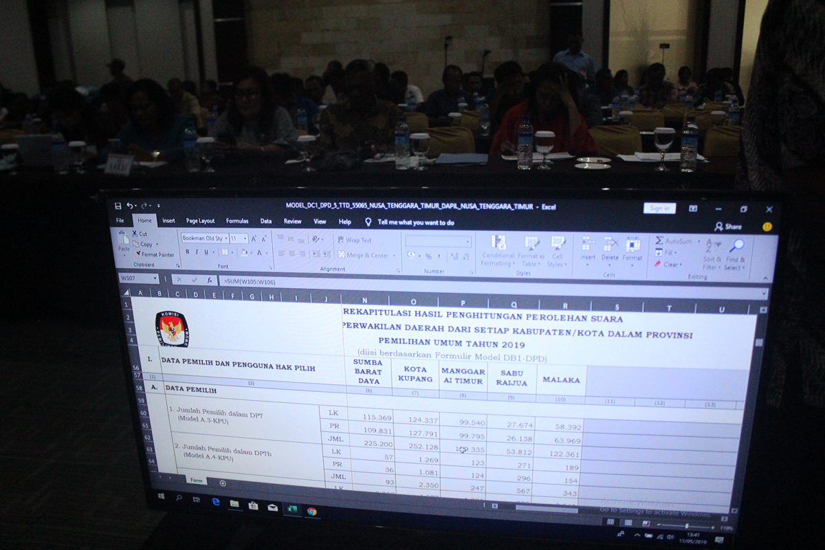  KPU Nusa Tenggara Timur (NTT) merampungkan pleno Rekapitulasi Hasil Perhitungaan Perolehan Suara Pemilu 2019