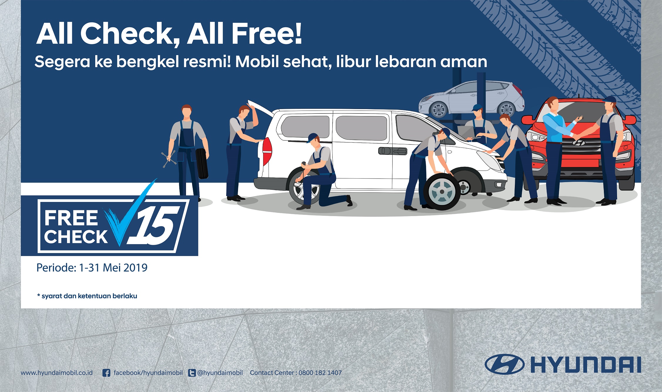 Program 'All Check, All Free' berupa pemeriksaan gratis untuk 15 pekerjaan. 