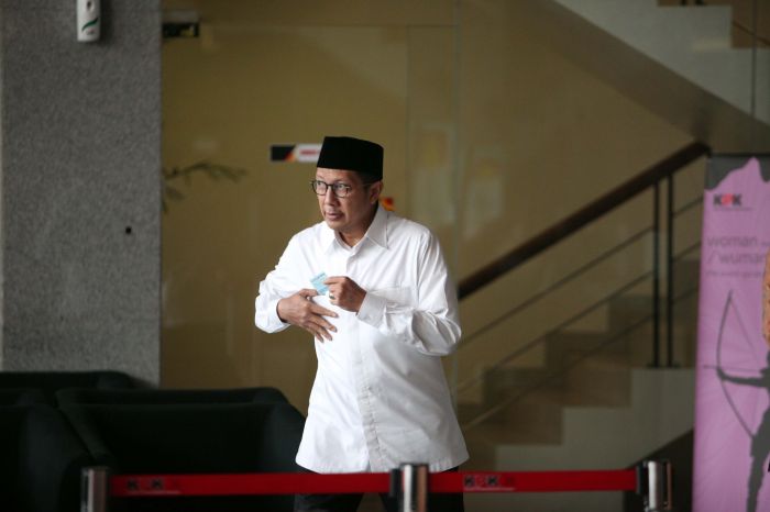 Menteri Agama Lukman Hakim Saifuddin di Gedung Komisi Pemberantasan Korupsi 