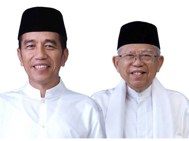 Pasangan capres dan cawapres nomor urut 01 Jokowi-KH Ma'aruf Amin