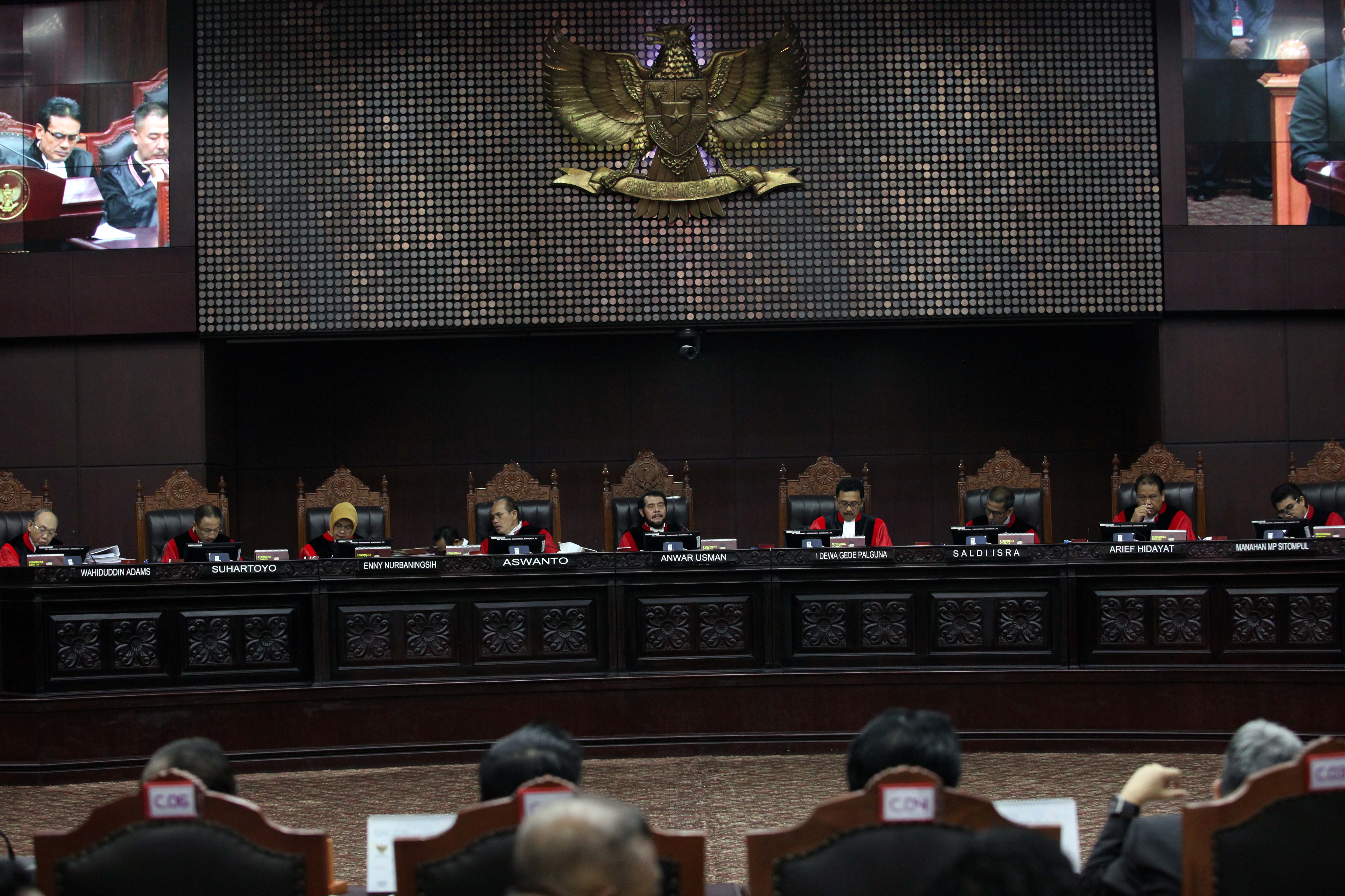Suasana sidang di Mahkamah Konstitusi