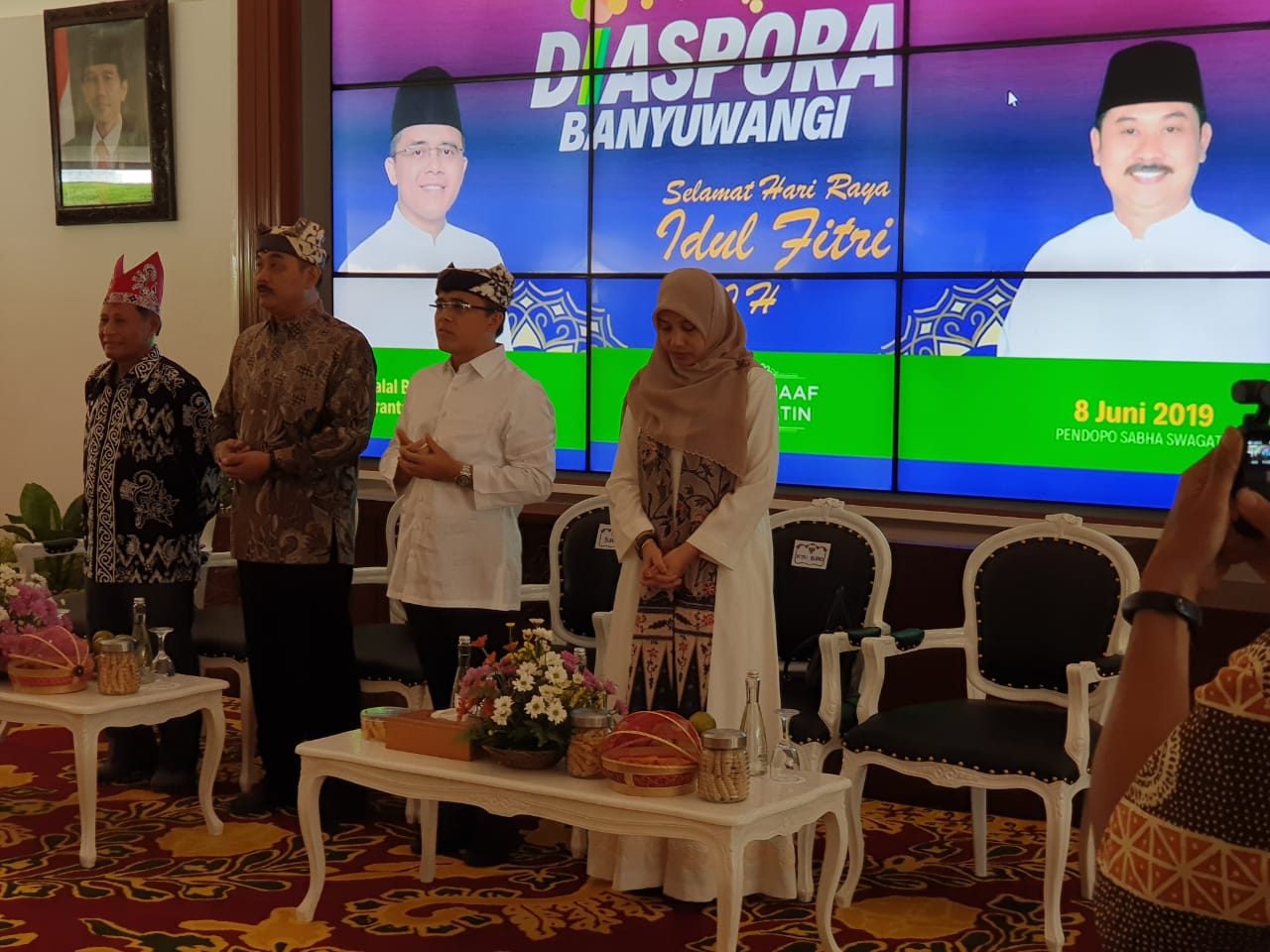 Bupati  Banyuwangi Abdullah Azwar Anas menghadiri Diaspora Banyuwangi yang digelar di Pendopo Kabupaten Banyuwangi, Sabtu (8/6).