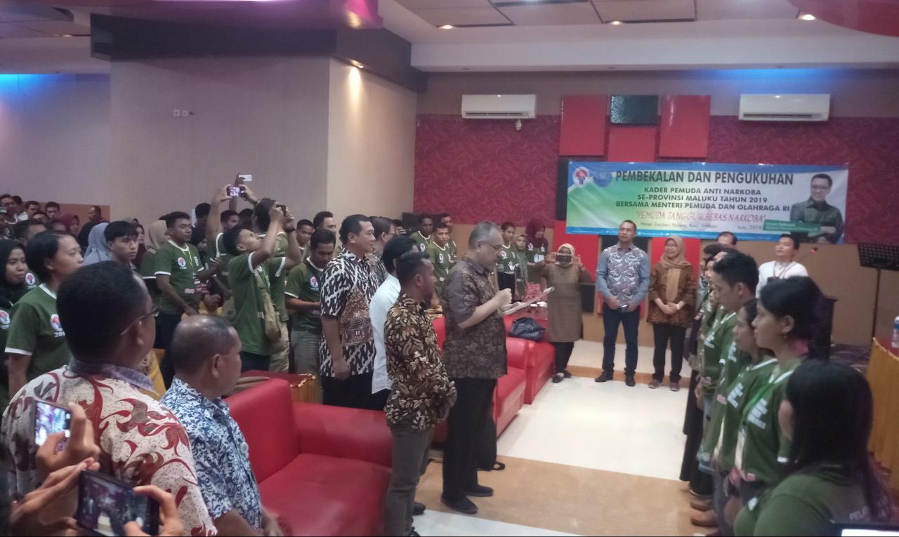 Pengukuhan Pemuda Antinarkoba di Maluku