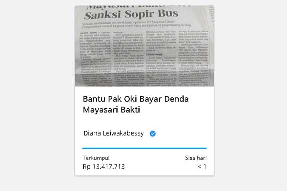 Petisi Bantu Pak Oki Bayar Denda Mayasari Bakti