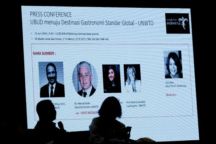Kementerian Pariwisata melakukan konferensi pers tentang rencana penetapan Ubud sebagai destinasi gastronomi